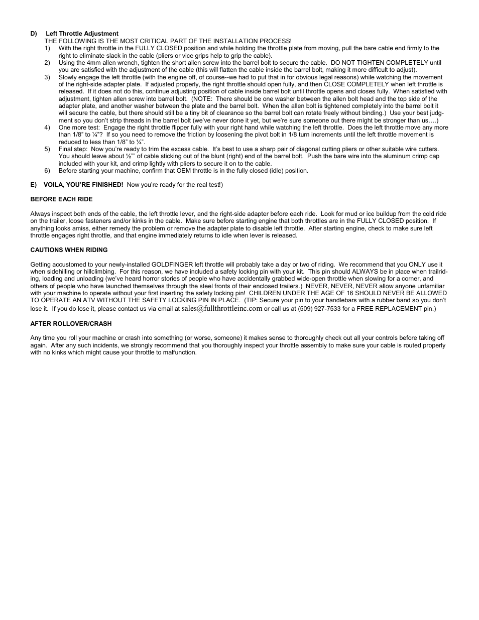 Full Throttle Kawasaki 007-1021 User Manual | Page 3 / 4