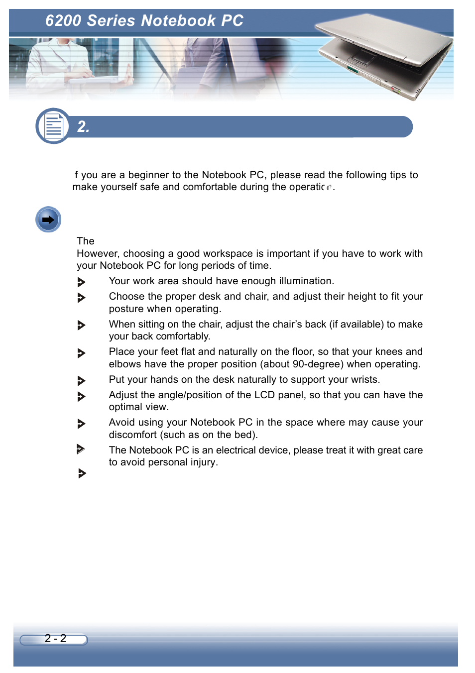 1 safety and comfort tips, Set up your work environment | AVERATEC 6200 Series User Manual | Page 29 / 93