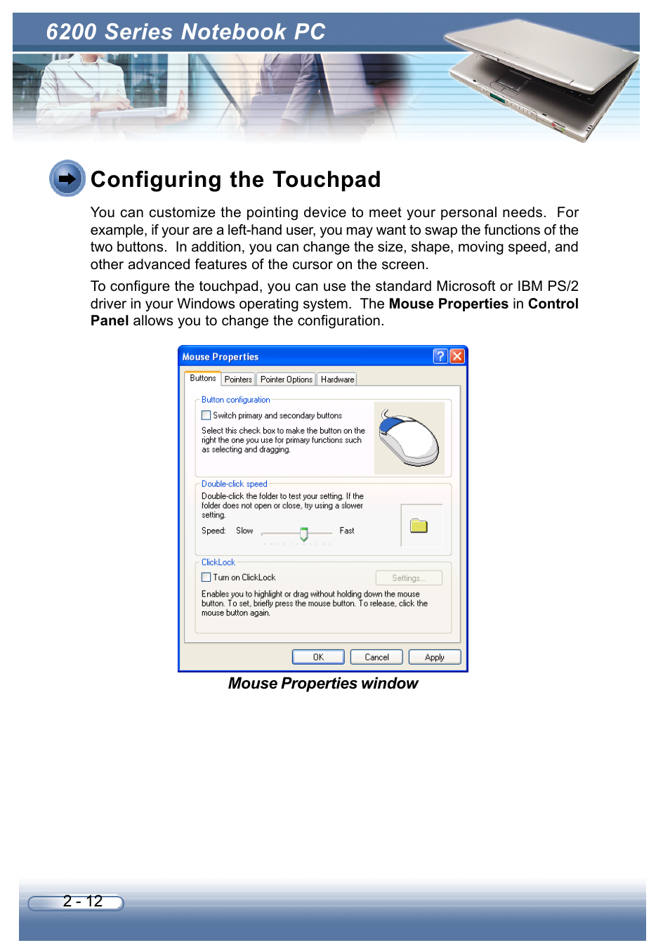 Configuring the touchpad | AVERATEC 6200 Series User Manual | Page 39 / 93
