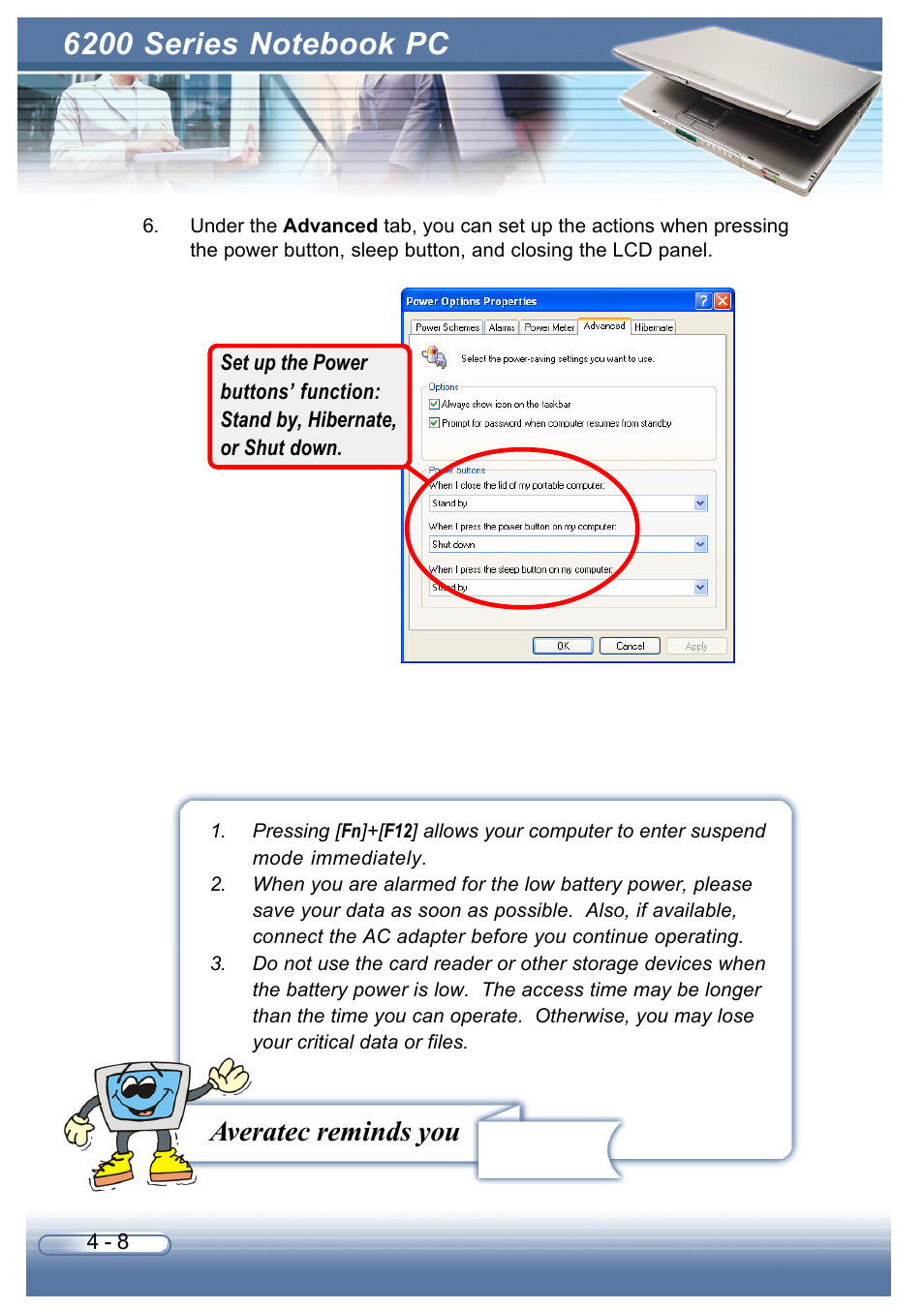 Averatec reminds you | AVERATEC 6200 Series User Manual | Page 61 / 93
