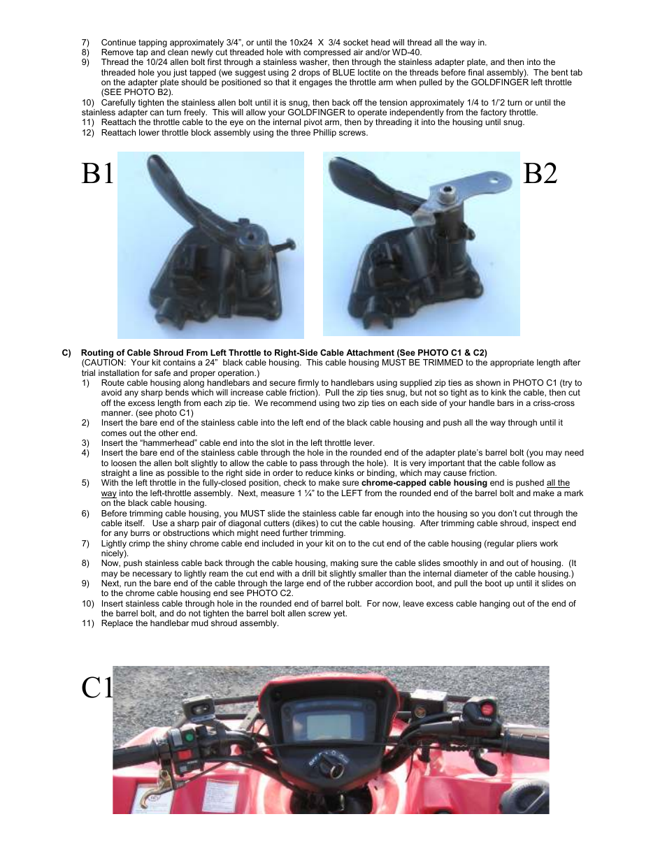 C1 b1 b2 | Full Throttle Yamaha 007-1051 User Manual | Page 2 / 4