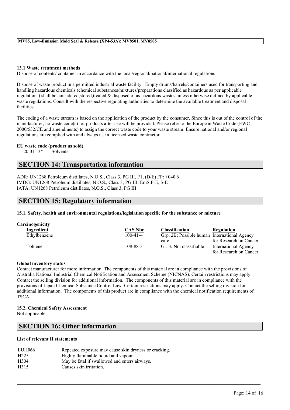 MEGUIAR'S MV85 User Manual | Page 14 / 16