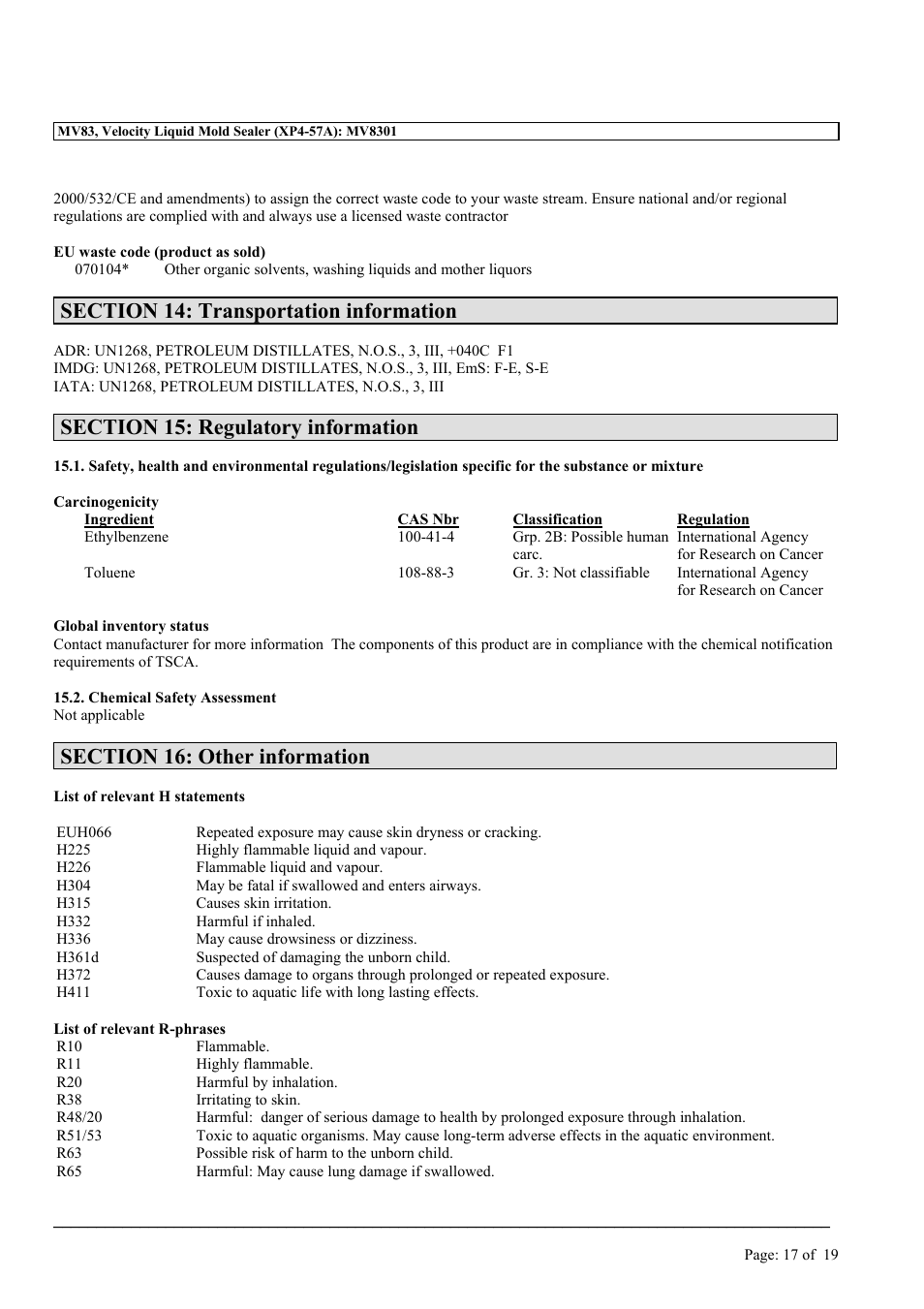 MEGUIAR'S MV83 User Manual | Page 17 / 19