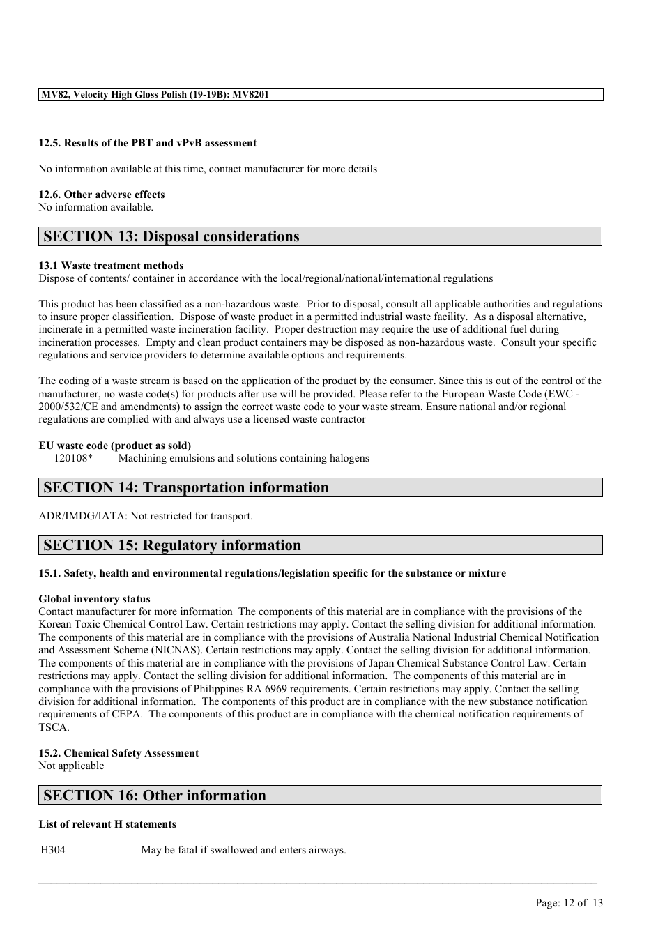 MEGUIAR'S MV82 User Manual | Page 12 / 13