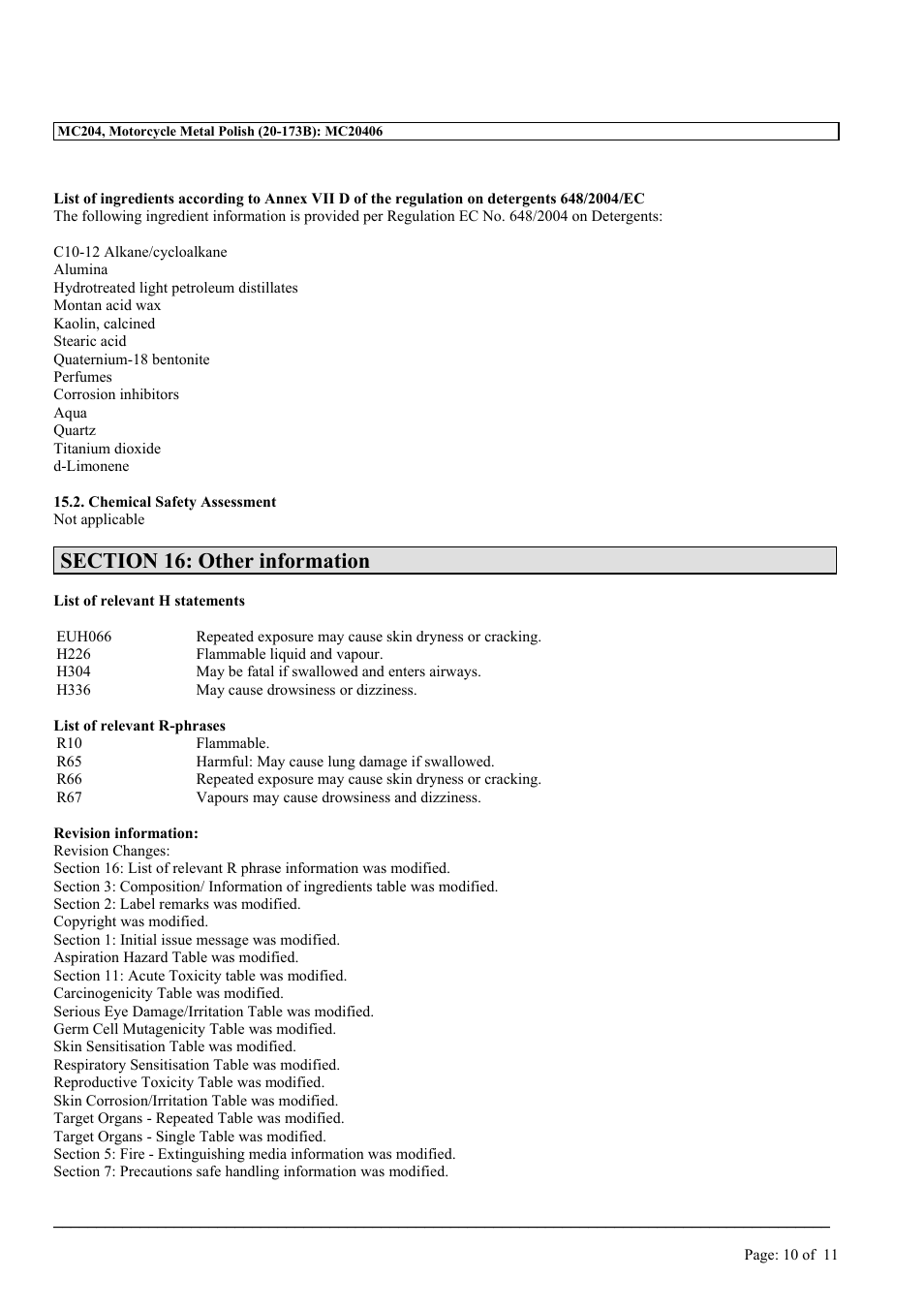 MEGUIAR'S MC204 User Manual | Page 10 / 11