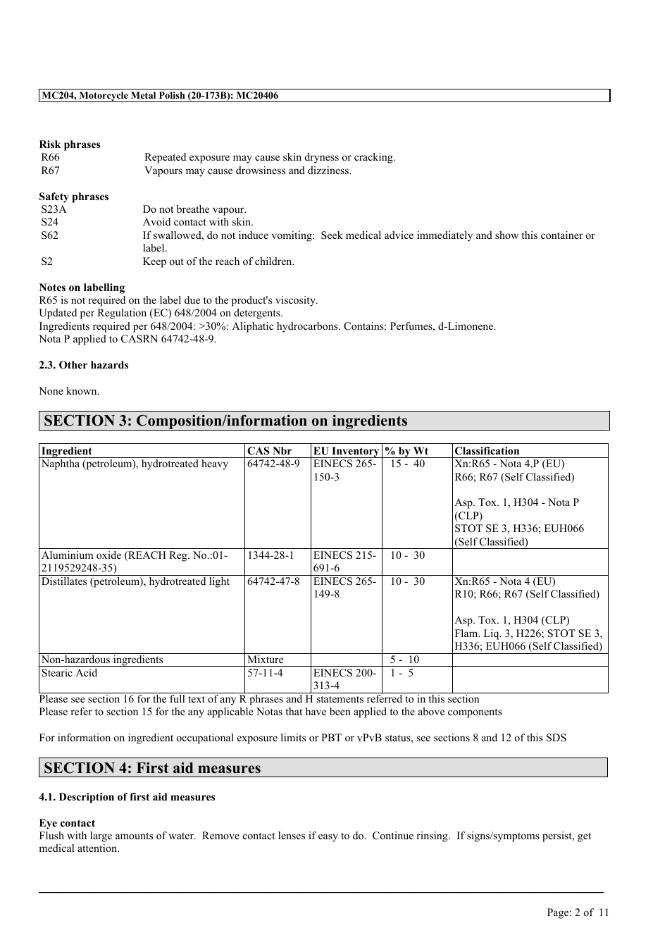 MEGUIAR'S MC204 User Manual | Page 2 / 11