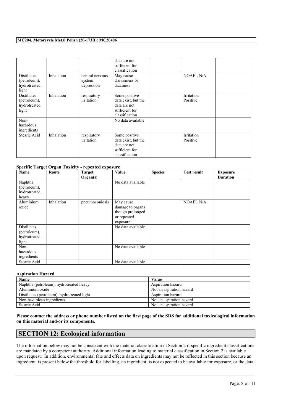 MEGUIAR'S MC204 User Manual | Page 8 / 11