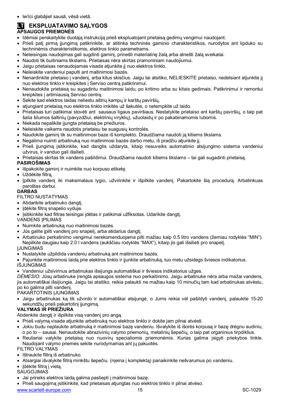 Scarlett SC-1029 User Manual | Page 15 / 20