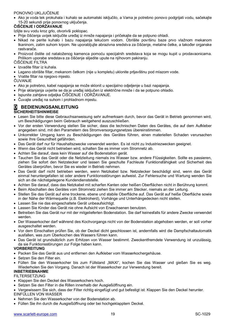 Scarlett SC-1029 User Manual | Page 19 / 20