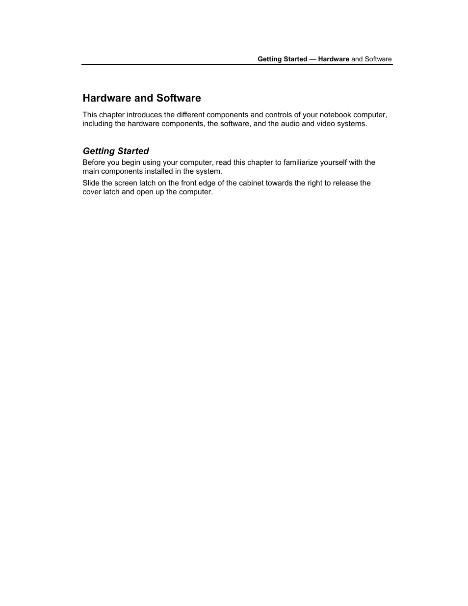 Hardware and software, Getting started | AVERATEC 3200 User Manual | Page 12 / 59
