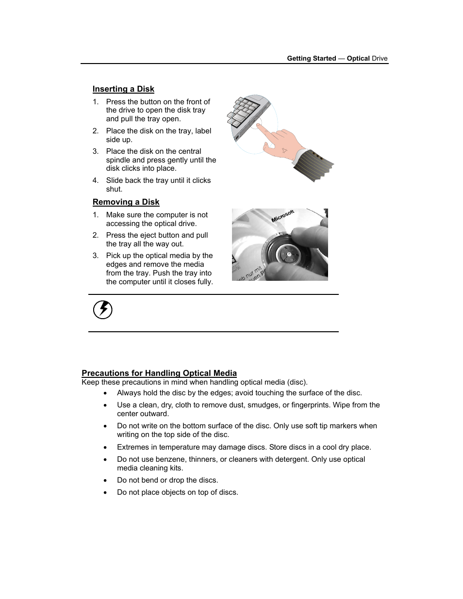 Precautions for handling optical media | AVERATEC 3200 User Manual | Page 21 / 59