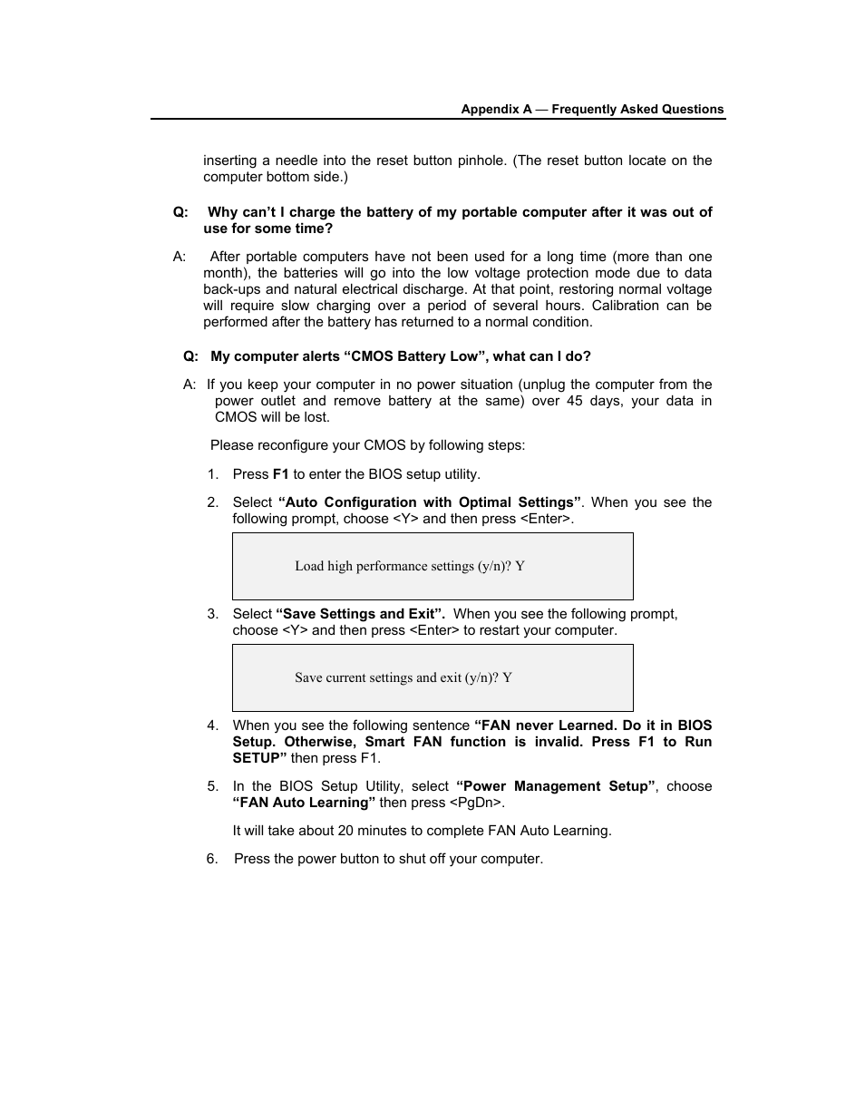 Q: my computer alerts “cmos battery low”, what | AVERATEC 3200 User Manual | Page 53 / 59