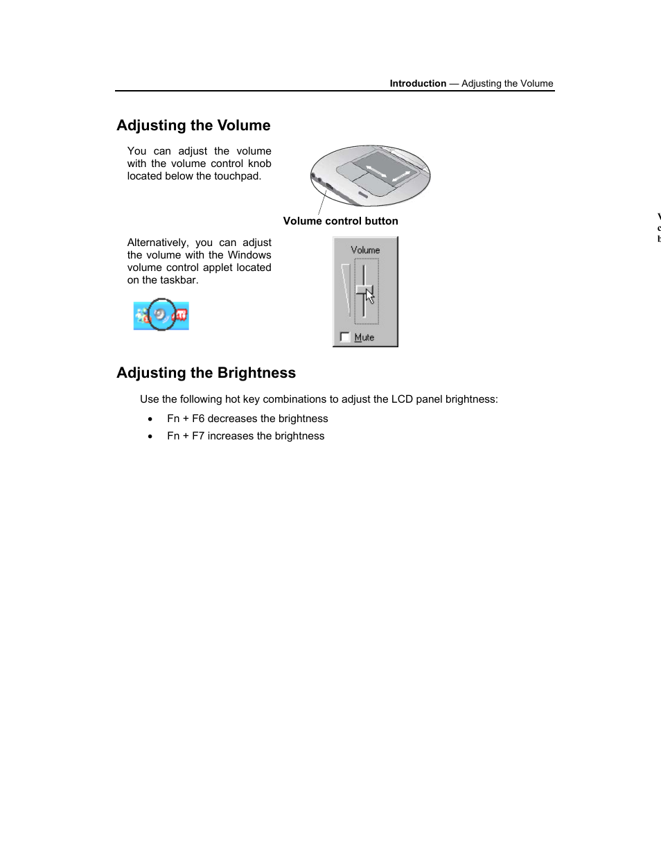 Adjusting the volume, Adjusting the brightness | AVERATEC 3200 User Manual | Page 8 / 59