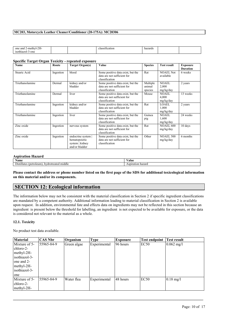 MEGUIAR'S MC203 User Manual | Page 10 / 17