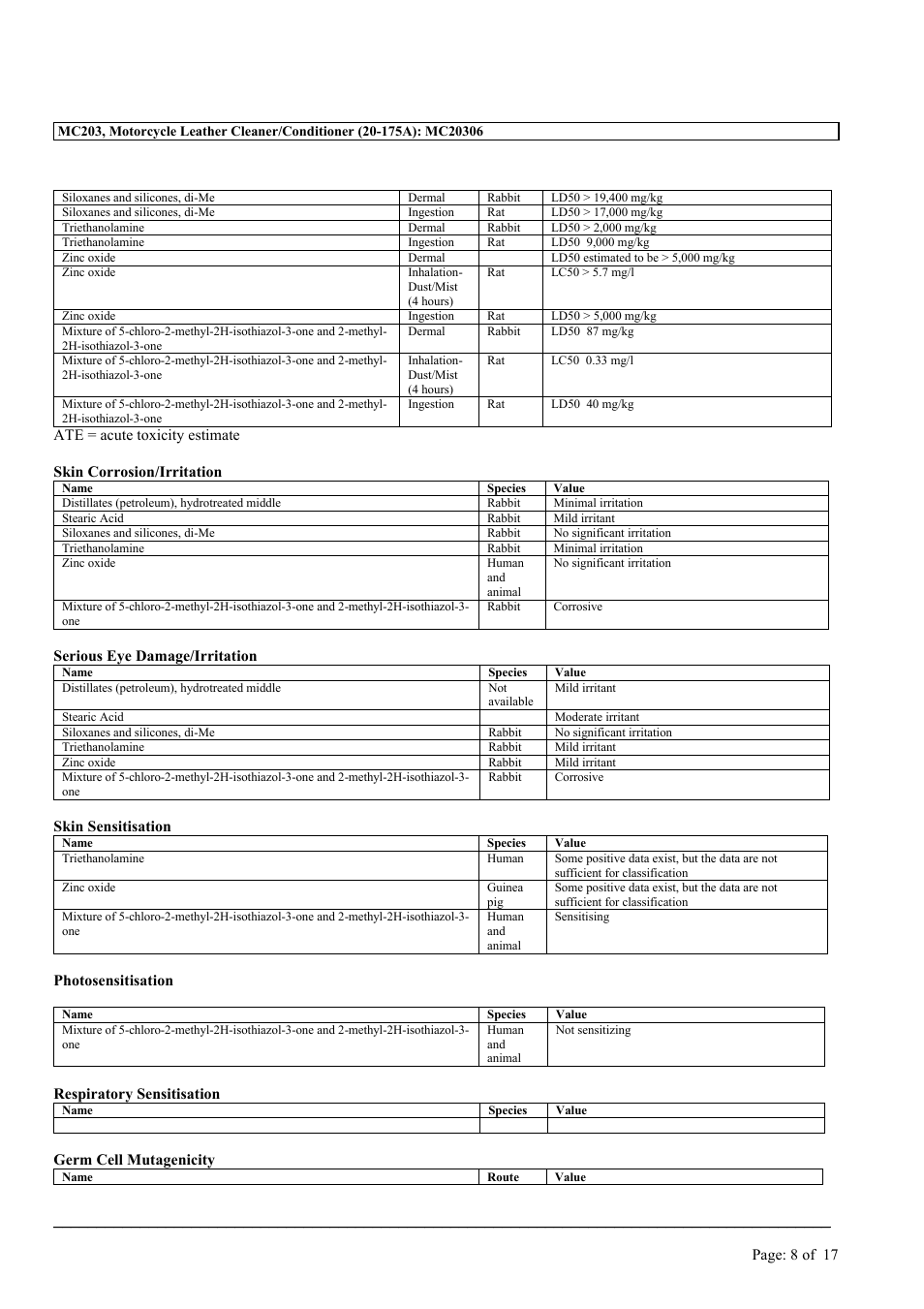 MEGUIAR'S MC203 User Manual | Page 8 / 17