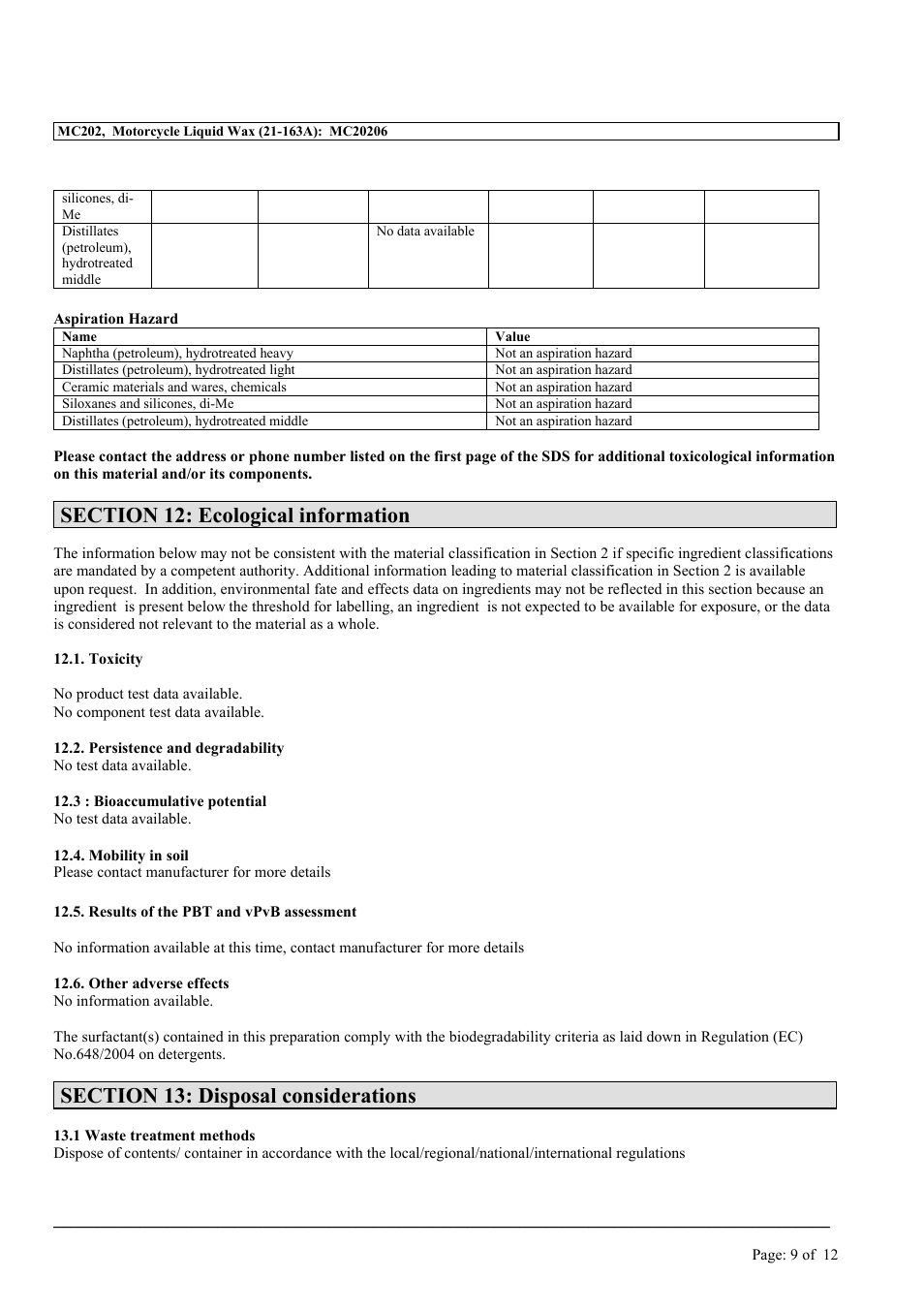 MEGUIAR'S MC202 User Manual | Page 9 / 12