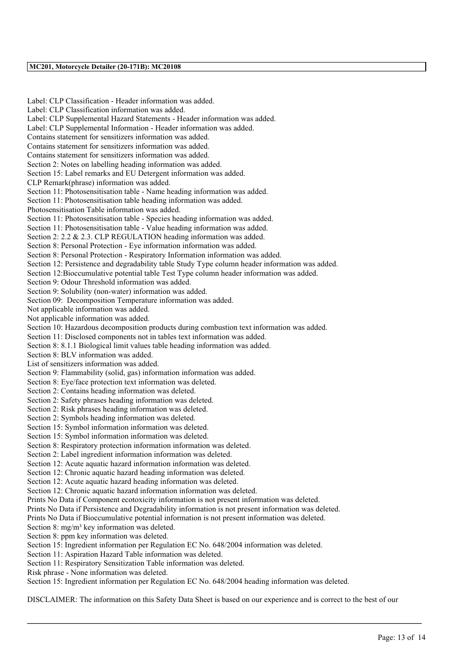 MEGUIAR'S MC201 User Manual | Page 13 / 14