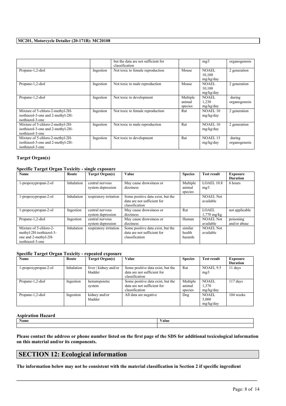 MEGUIAR'S MC201 User Manual | Page 8 / 14