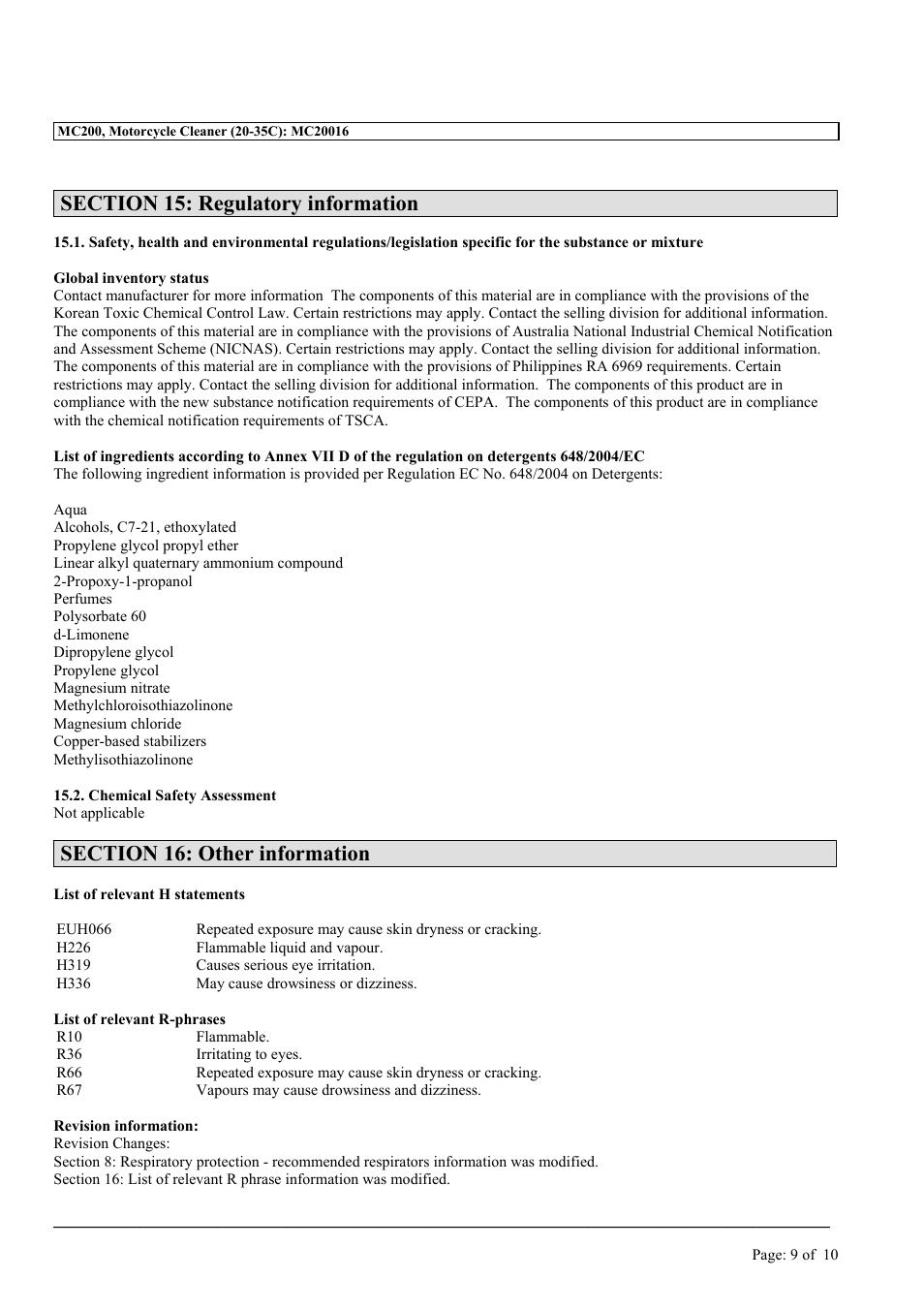 MEGUIAR'S MC200 User Manual | Page 9 / 10