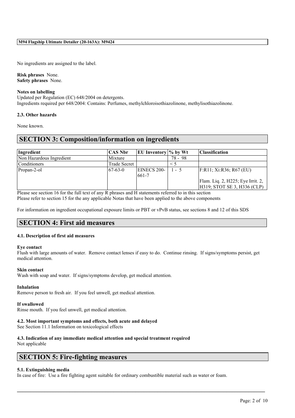 MEGUIAR'S M94 User Manual | Page 2 / 10