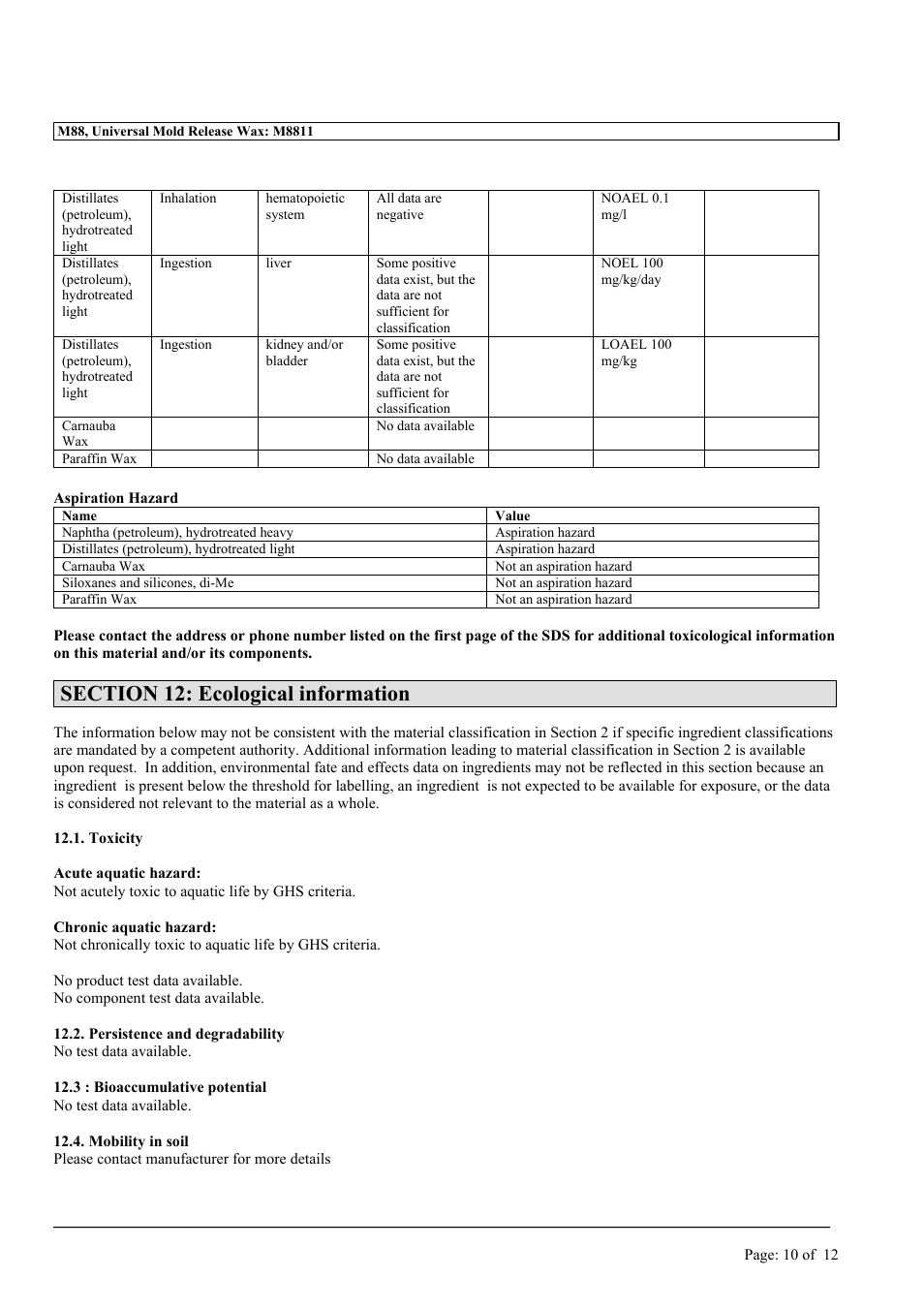 MEGUIAR'S M88 User Manual | Page 10 / 12