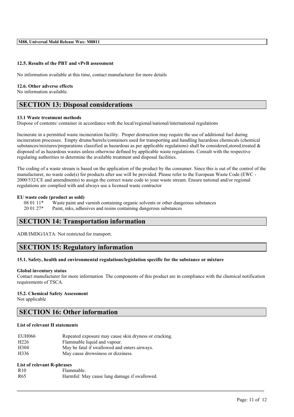 MEGUIAR'S M88 User Manual | Page 11 / 12
