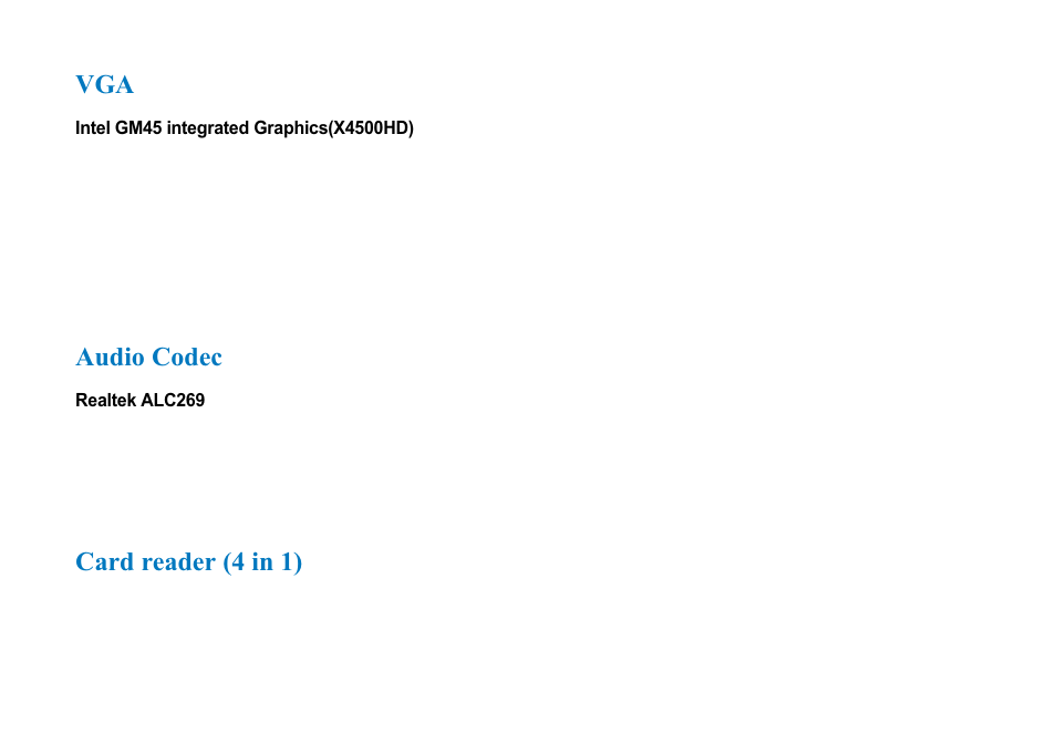 Card reader (4 in 1), Audio codec | AVERATEC N3400 User Manual | Page 83 / 87