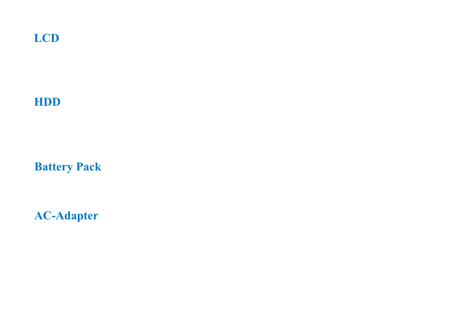 Ac-adapter, Battery pack | AVERATEC N3400 User Manual | Page 85 / 87
