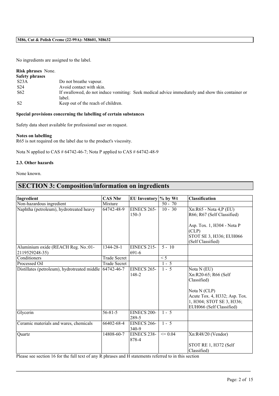 MEGUIAR'S M86 User Manual | Page 2 / 15