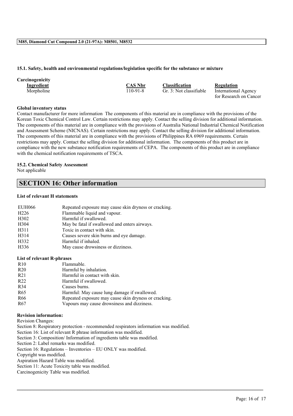 MEGUIAR'S M85 User Manual | Page 16 / 17