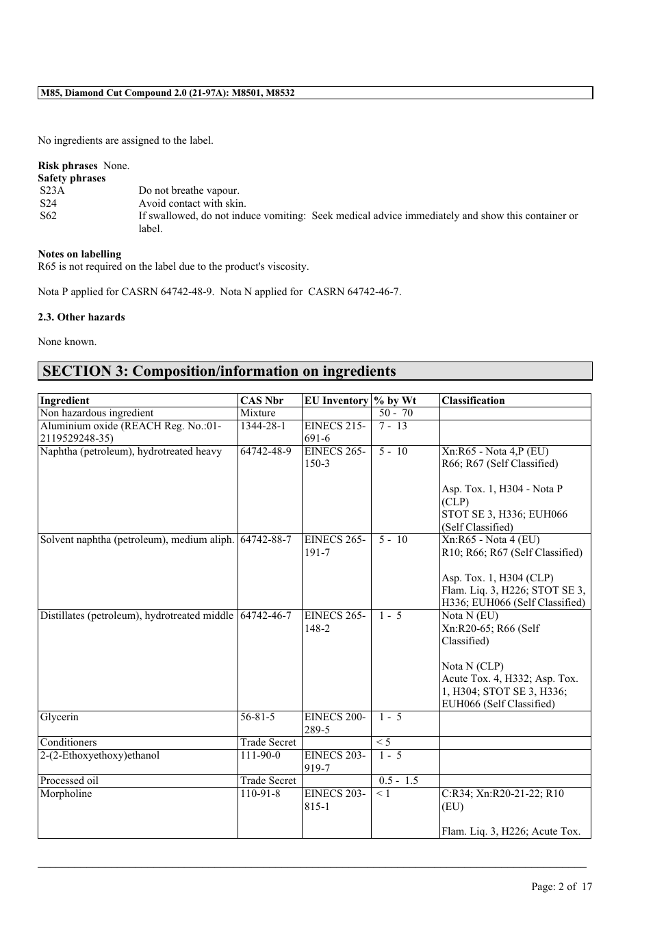 MEGUIAR'S M85 User Manual | Page 2 / 17