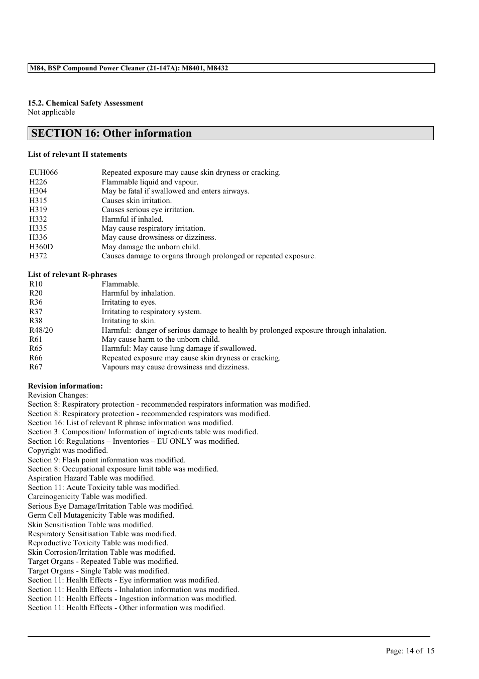 MEGUIAR'S M84 User Manual | Page 14 / 15