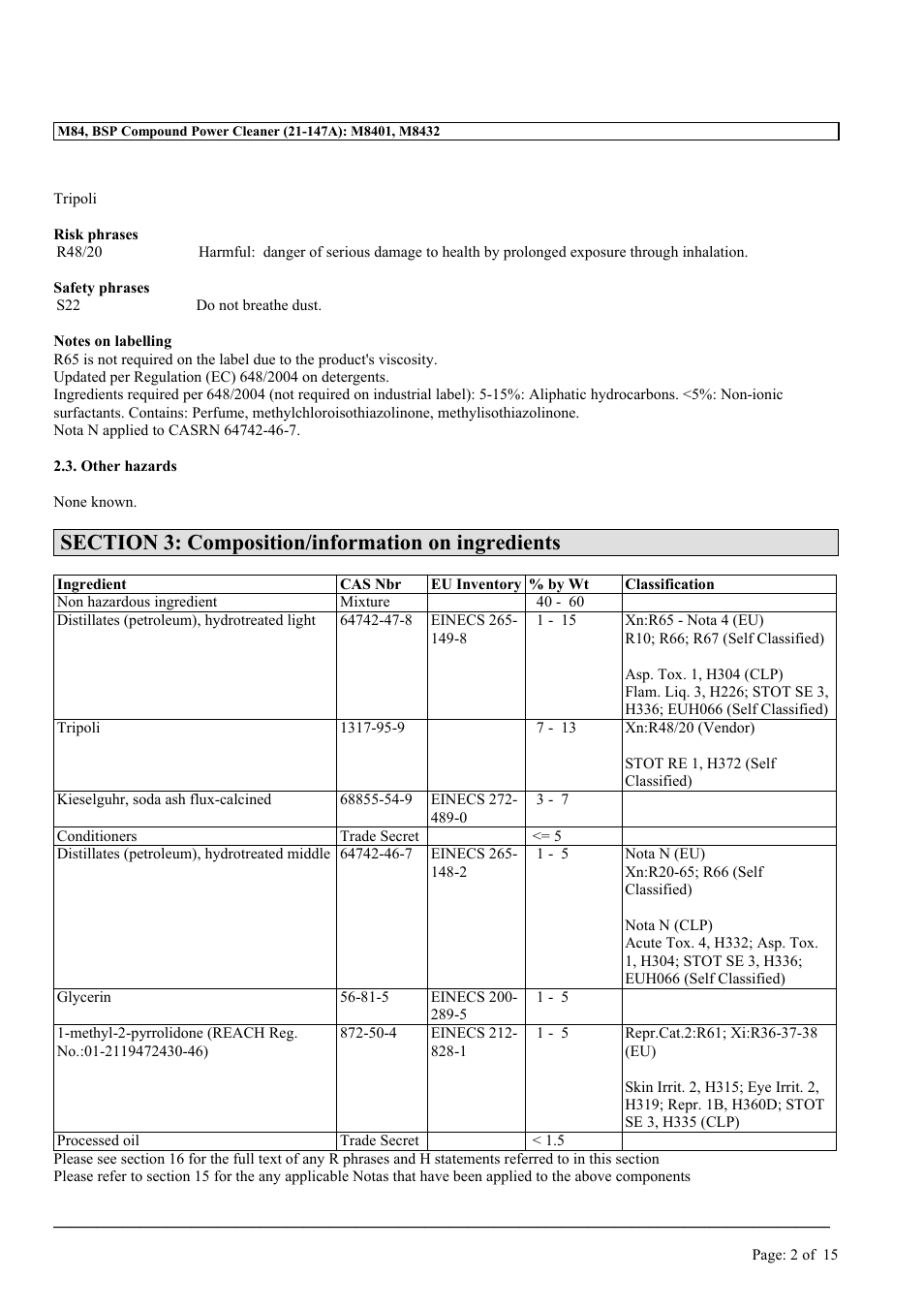 MEGUIAR'S M84 User Manual | Page 2 / 15