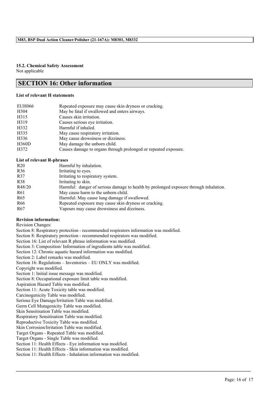 MEGUIAR'S M83 User Manual | Page 16 / 17