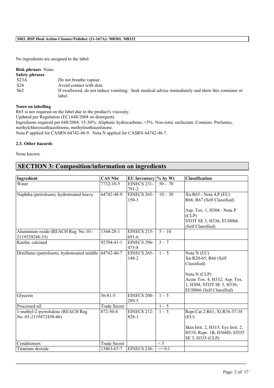 MEGUIAR'S M83 User Manual | Page 2 / 17