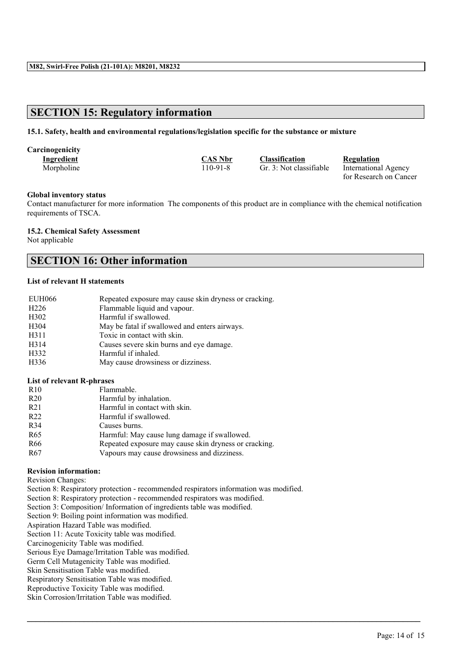 MEGUIAR'S M82 User Manual | Page 14 / 15