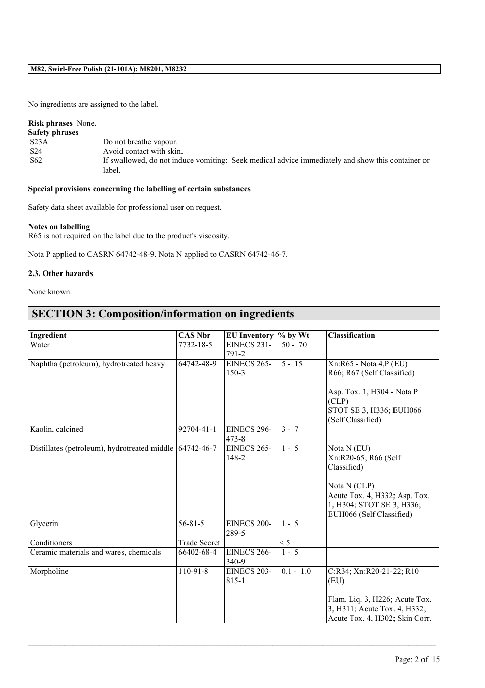 MEGUIAR'S M82 User Manual | Page 2 / 15