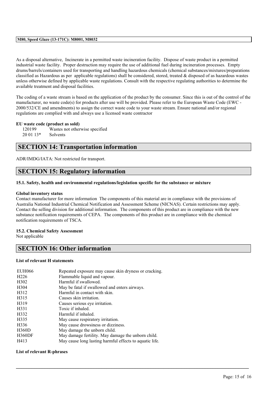 MEGUIAR'S M80 User Manual | Page 15 / 16