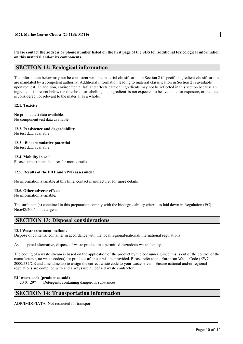 MEGUIAR'S M71 User Manual | Page 10 / 12