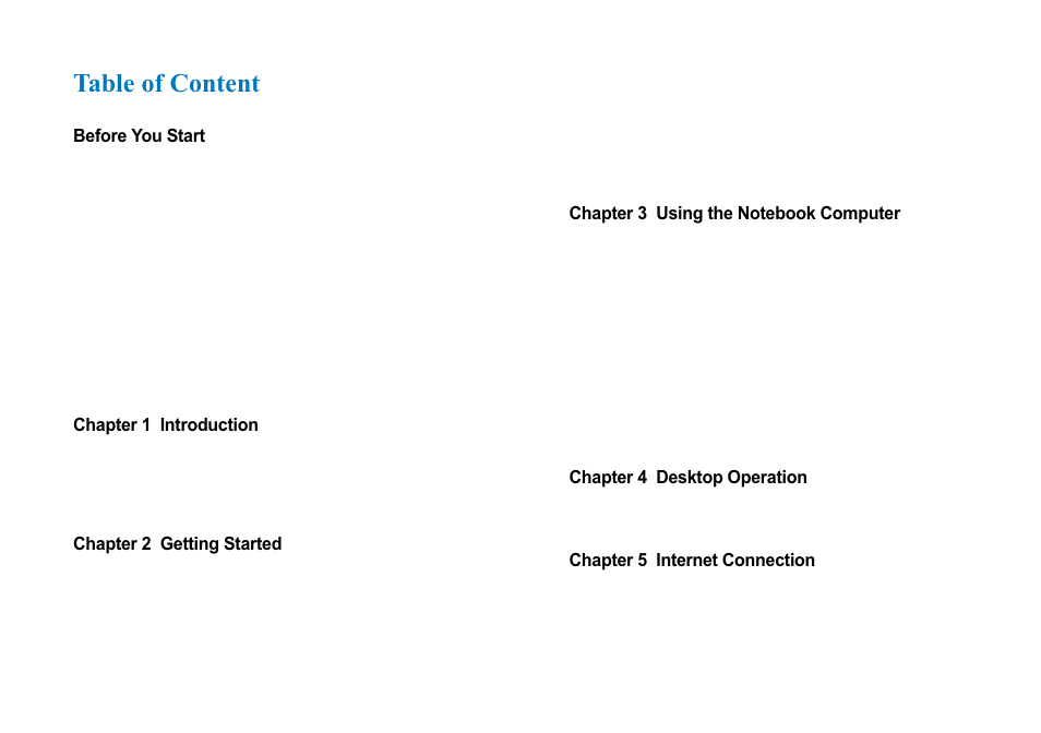 Table of content | AVERATEC 2700 Series User Manual | Page 10 / 78