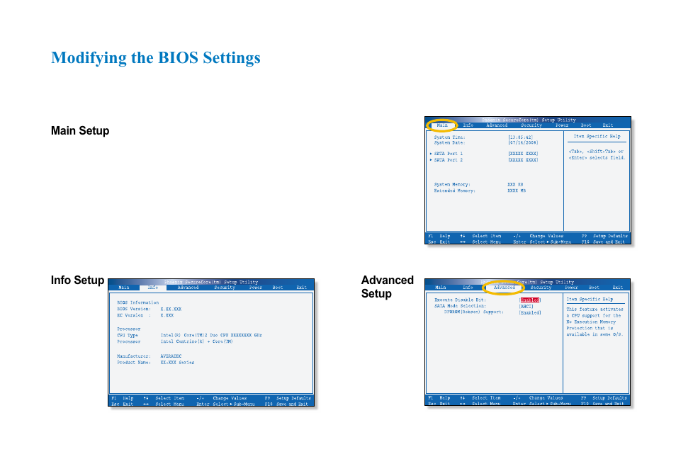 Modifying the bios settings | AVERATEC 2700 Series User Manual | Page 53 / 78