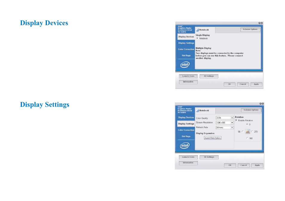 Display devices, Display settings | AVERATEC 2700 Series User Manual | Page 58 / 78