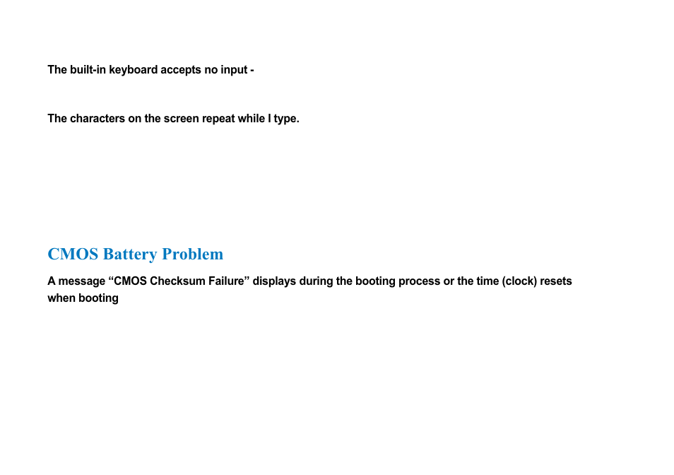 Cmos battery problem | AVERATEC 2700 Series User Manual | Page 68 / 78