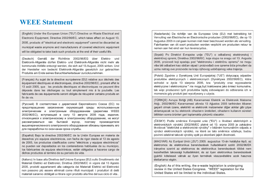 Weee statement | AVERATEC 2700 Series User Manual | Page 7 / 78