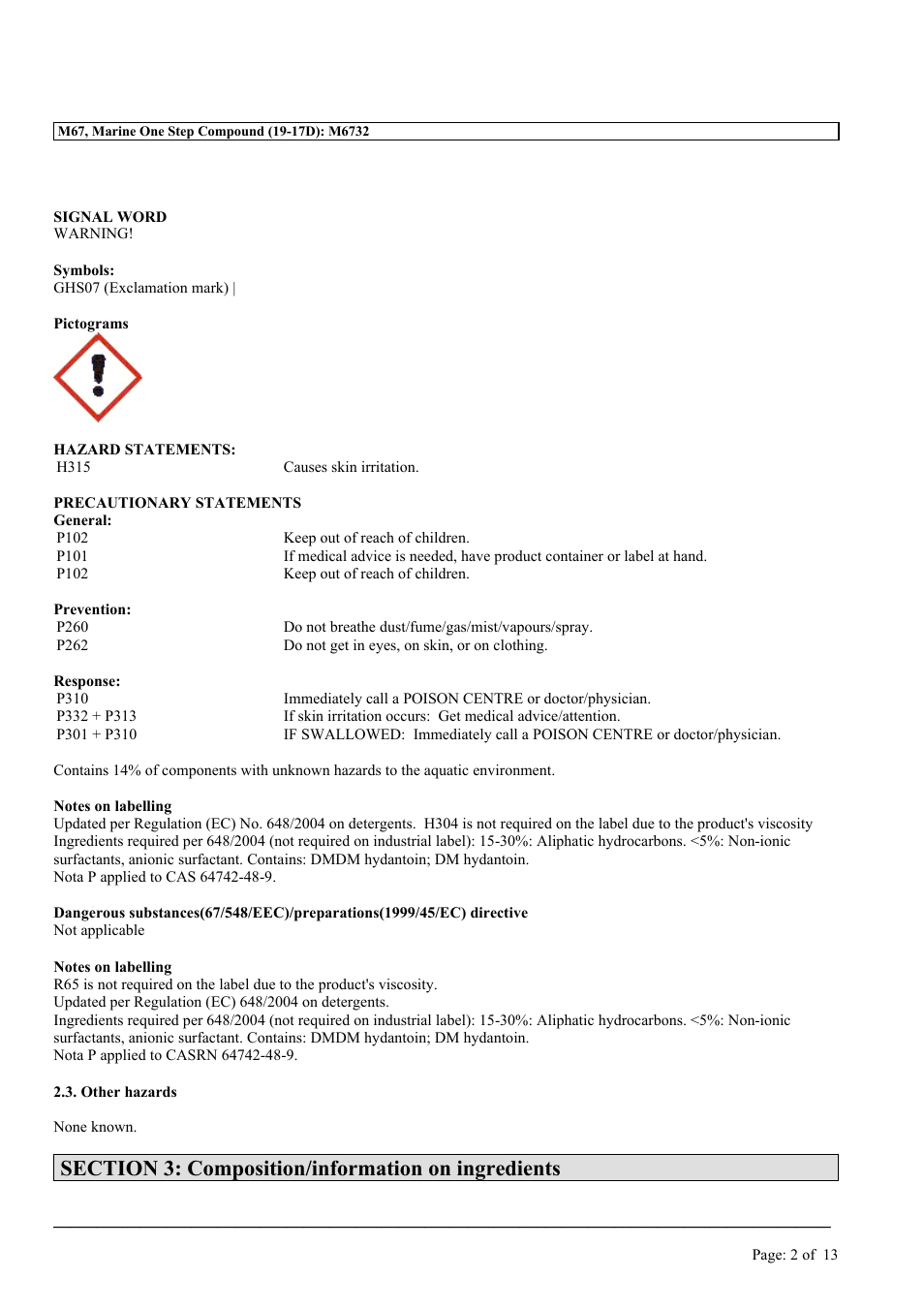 MEGUIAR'S M67 User Manual | Page 2 / 13