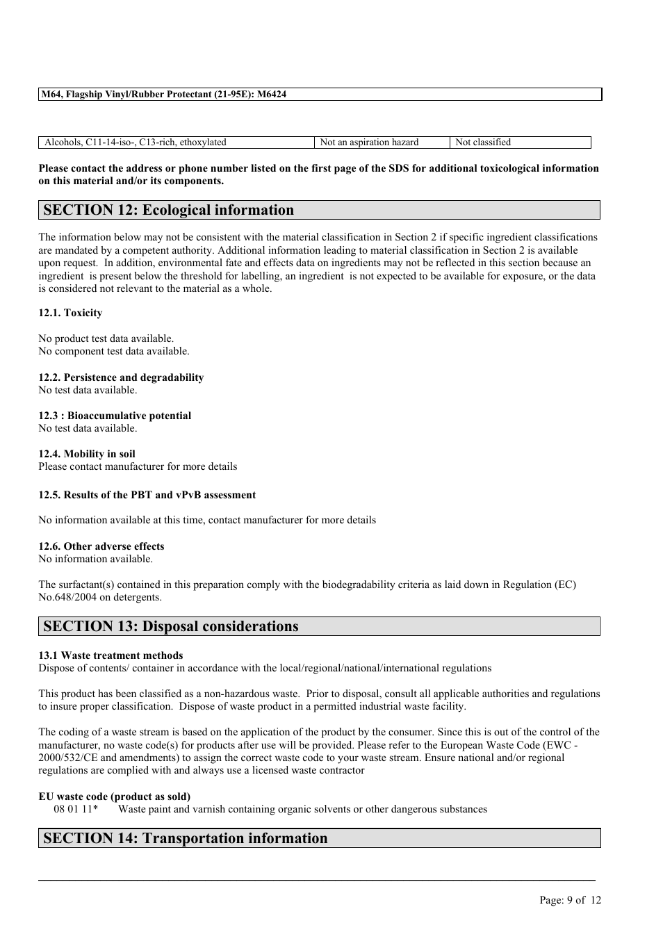 MEGUIAR'S M64 User Manual | Page 9 / 12