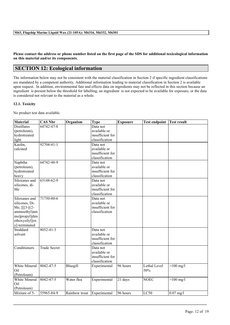MEGUIAR'S M63 User Manual | Page 12 / 19