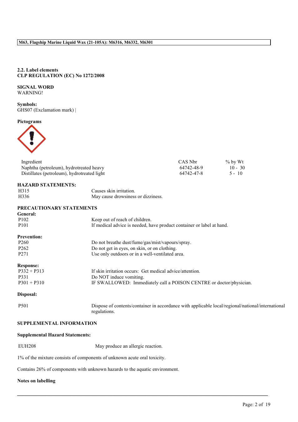 MEGUIAR'S M63 User Manual | Page 2 / 19