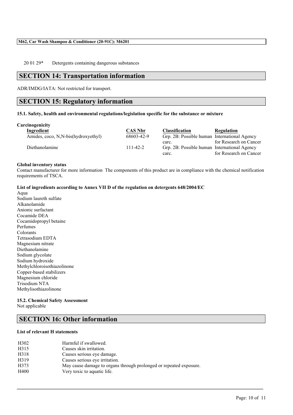 MEGUIAR'S M62 User Manual | Page 10 / 11