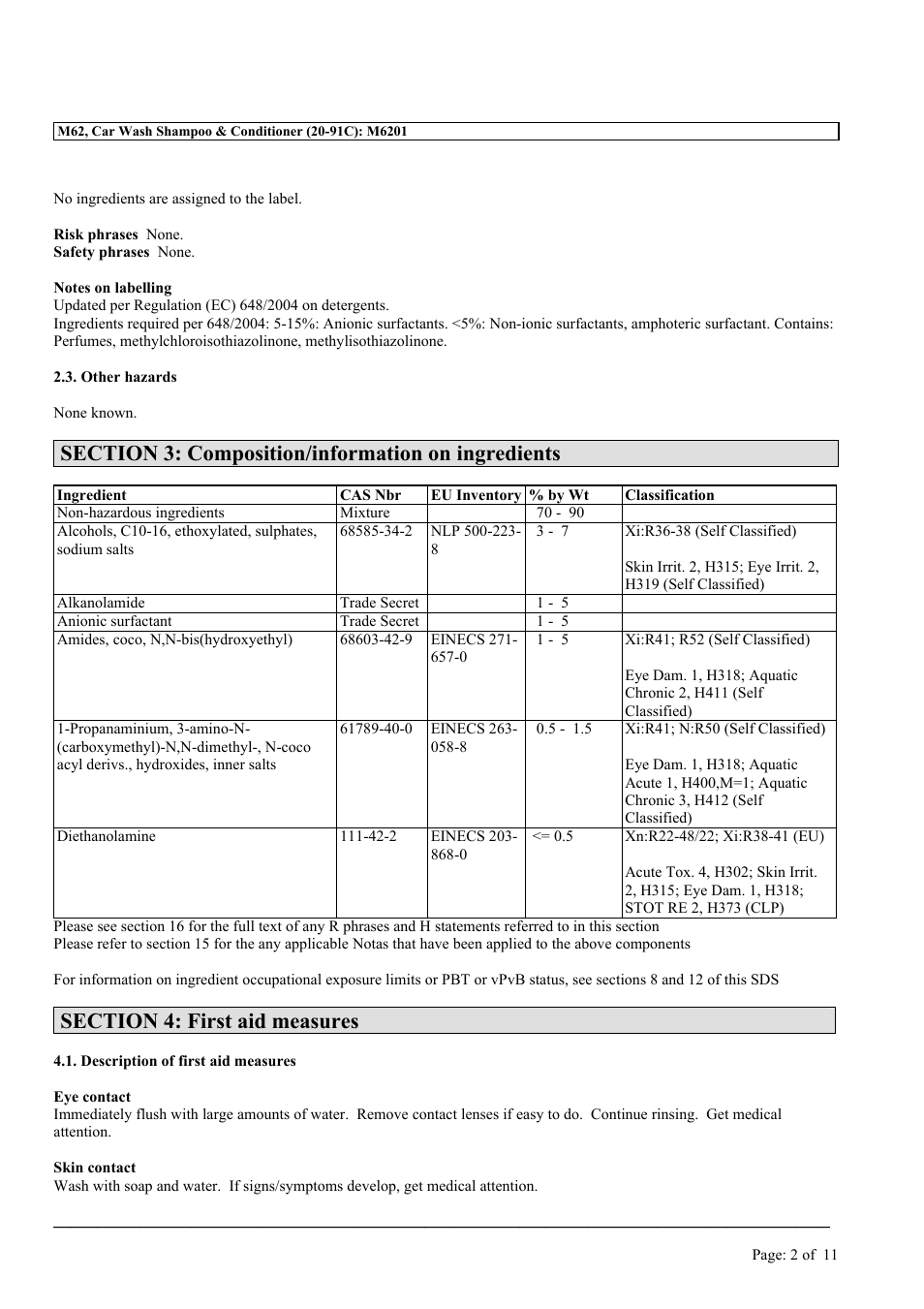 MEGUIAR'S M62 User Manual | Page 2 / 11